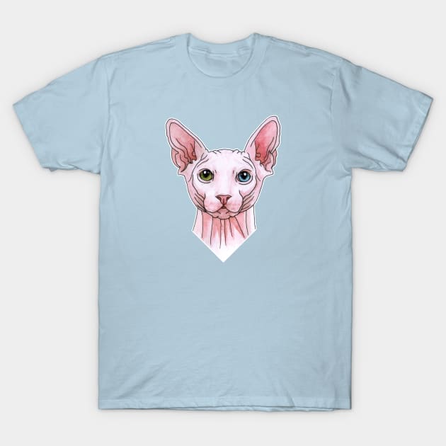 Sphynx cat portrait T-Shirt by Savousepate